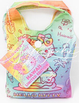 トートバッグ Sanrio Hello Kitty 50th Anniversary Hawaii Series Foldable NWT Hello Kitty 50th Anniversary Foldable Bag Tote Hawaii
