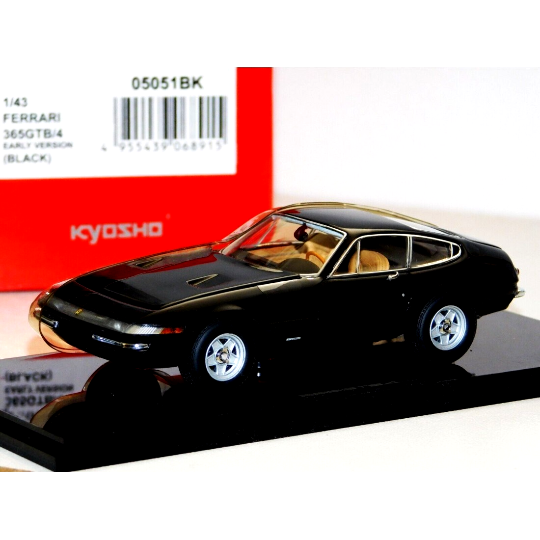 FERRARI 365 GTB/4 EARLY VERSION BLACK OPENING KYOSHO 05051BK 1:43