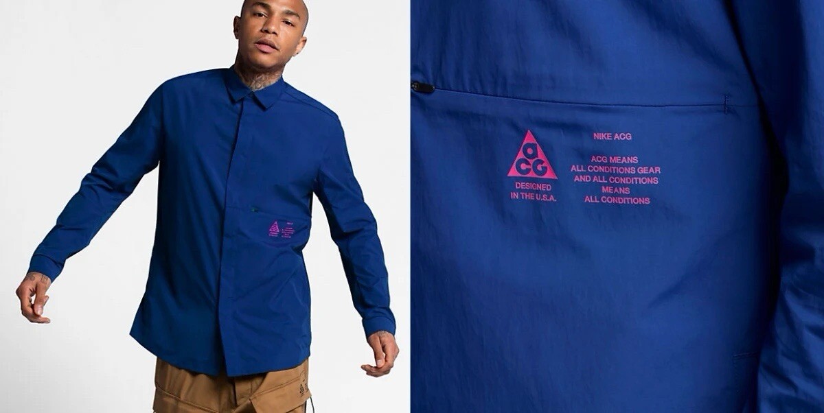 Nikelab ACG Tech Shirt Jacket Medium Nylon Snap Sling EDC Errolson