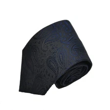 Men's dark navy paisley patterned  neck tie