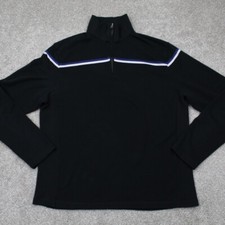 Banana Republic Sweatshirt Mens XL Black 1/4 Zip Cotton Stretch Pullover Sweater