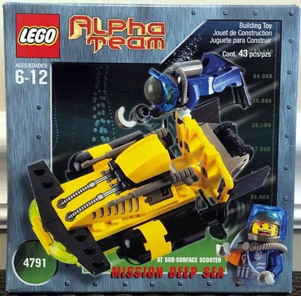 ALPHA TEAM SUB-SURFACE SCOOTER, Lego 4791, Mission Deep Sea, NEW in SEALED Box!