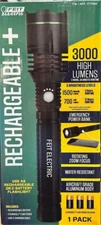 Feit Rechargeable 3000 Lumen Adjustable Flashlight  Power Bank Includes USB-C