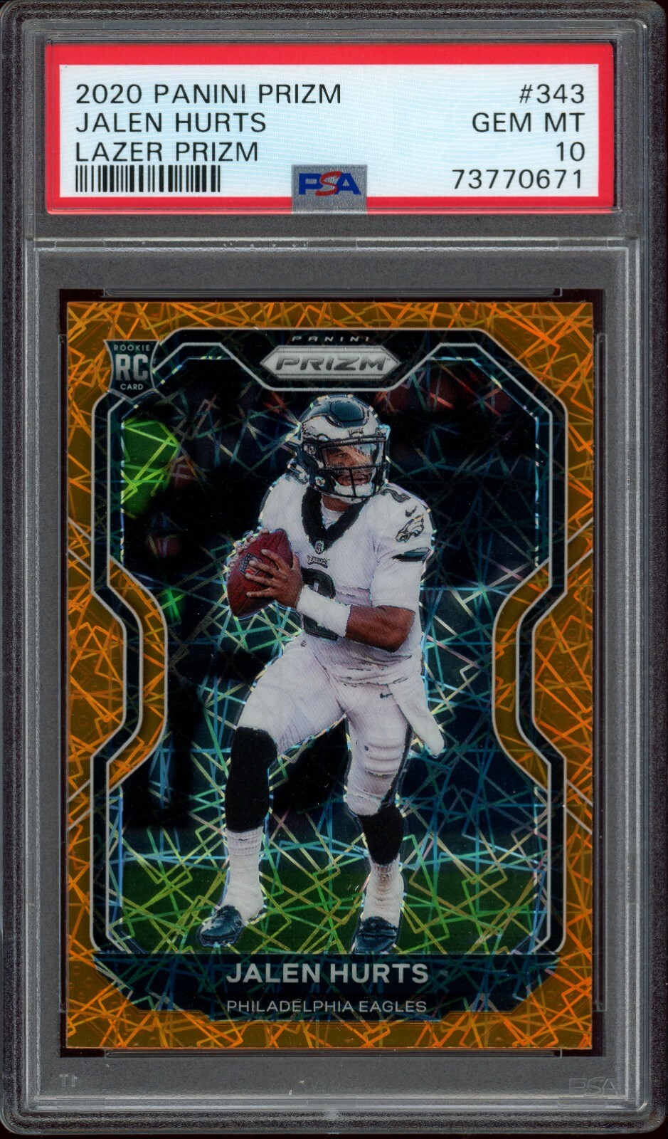 2020 Panini Prizm Lazer #343 Jalen Hurts RC Rookie PSA 10 GEM MINT