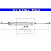 ATE Handbremsseil Bremsseil Hinten Passend FüR CitroëN C3 I Fc_ Fn_ Hb_