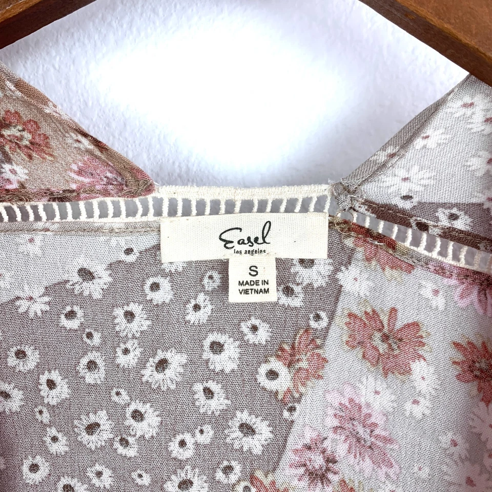 Cárdigan Caballete Floral Boho Verano Hippy Flyaway Talla Pequeña Foto 4 de 4