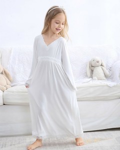 girls long sleeve white dress