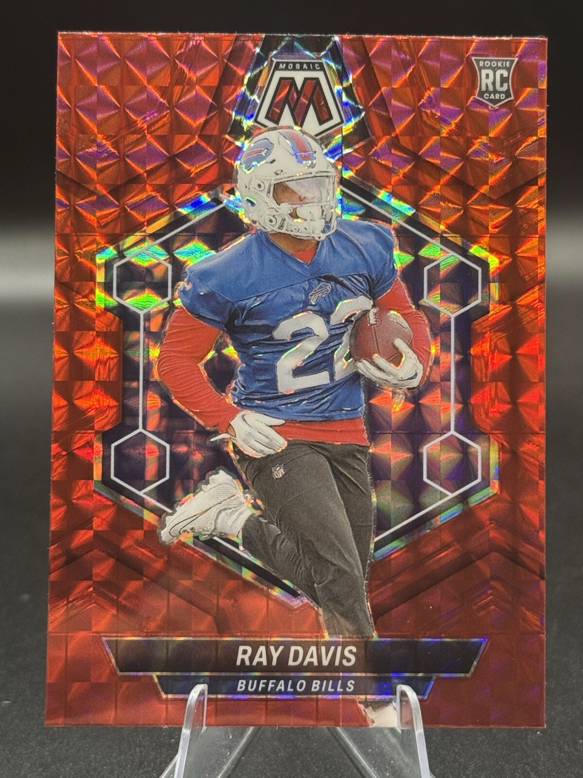 2024 Panini Mosaic Ray Davis Mosaic Red Prizm Buffalo Bills RC #387