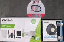 Bundle- Vivitar Clean It Deluxe Photo Kit - 0.43X Wide Angle Lens HD - UV Filter