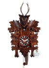 5 Leaf & Deer 1/4 Hour 1 Day Mechanical Carved Cuckoo Clock 28cm By TRENKLE