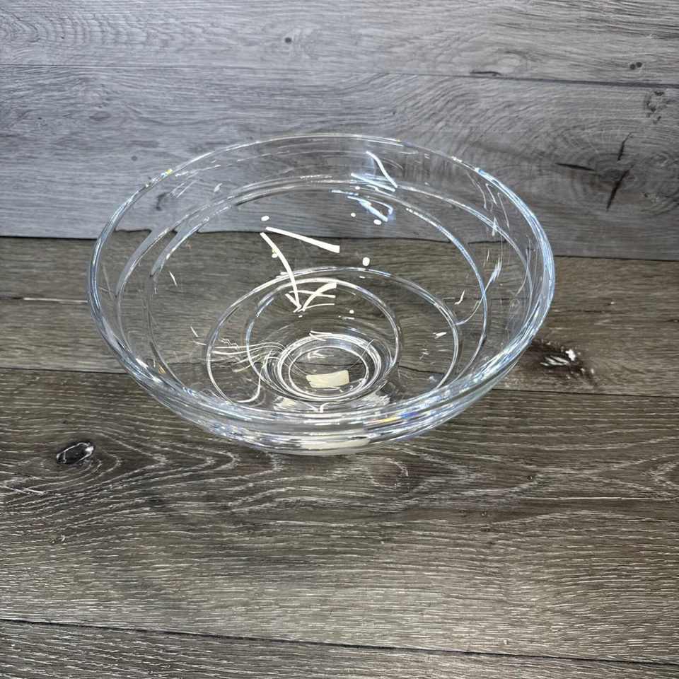 "Cuenco de cristal con patas Jasper Conran AURA de Wedgwood marcado firmado 10x5,25""" Foto 2 de 4