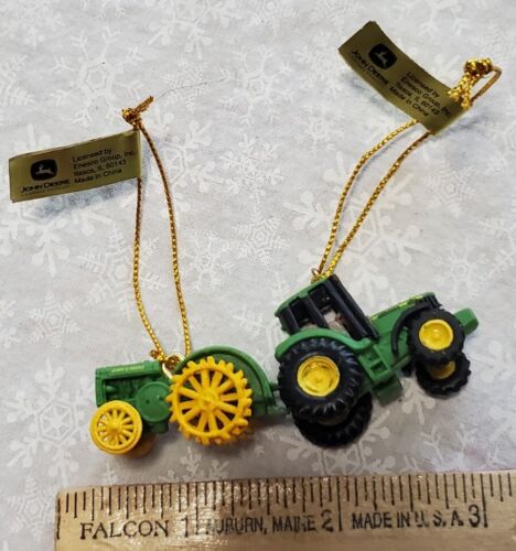 Enesco John Deere 2 Mini Christmas Tree Ornaments Farming Tractors