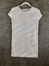 Loft Cream Rainbow Tweed Shift Dress Womens XSP Short Sleeve Pockets Career NWT