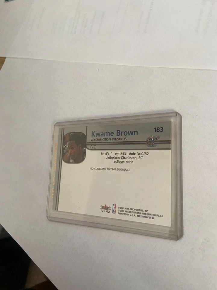 2002 Fleer Maximum Kwami Brown RC #'d 436/1000 - Image 3 of 4