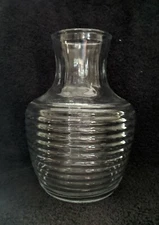  Anchor Hocking Vintage Ribbed Glass Water Pitcher Juice Carafe 8.5"Tall