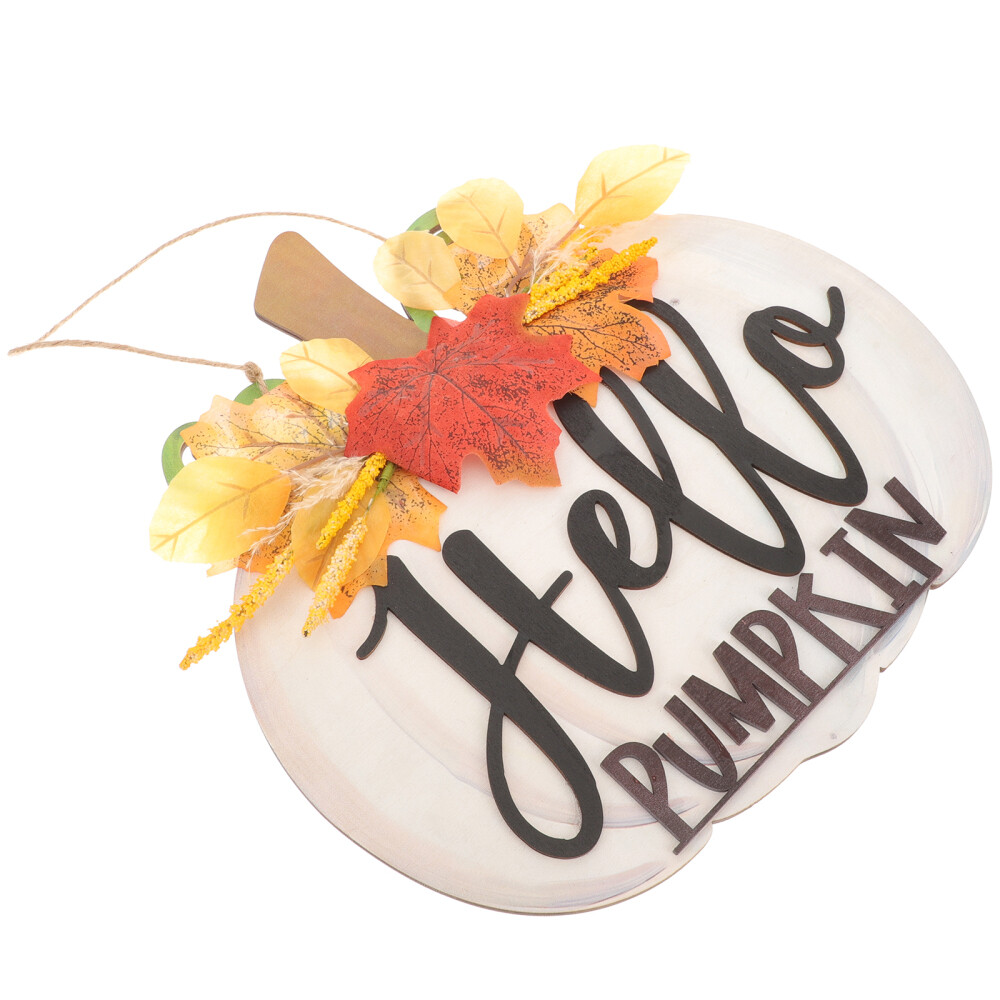 Thanksgiving Fall Welcome Sign with Pumpkin Door Hanging Decor for Parties