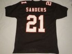 UNSIGNED CUSTOM Sewn Stitched Deion Sanders Black Jersey - M, L, XL, 2XL