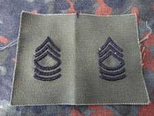 US Kragen Rangabzeichen Master Sergeant Stoff Gr&uuml;n Woodland OR-8