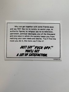 Supreme Just Say F Ck Off Sticker Ebay