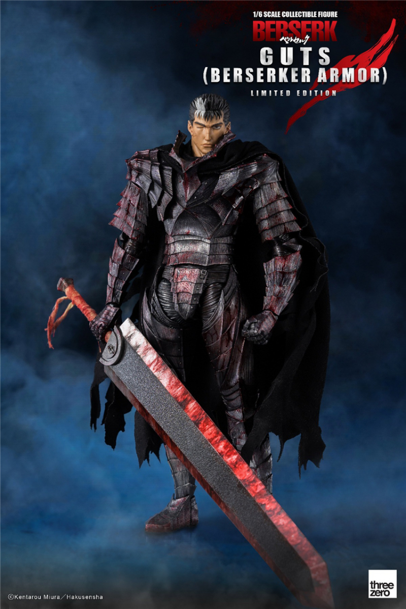 ThreeZero 3Z0041-EX Berserk 1/6 Guts 12″ Figures Blood Color Armor