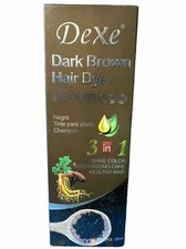 Dexe Black Hair Dye Shampoo, 3 in 1 Hair Color Shampoo Dark Brown Color 400 ML  