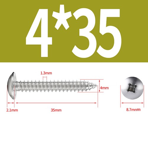 M4 6mm-60mm A2 Stainless Steel Phillips Pan Head Self Tapping Screws Tappers - Picture 18 of 21