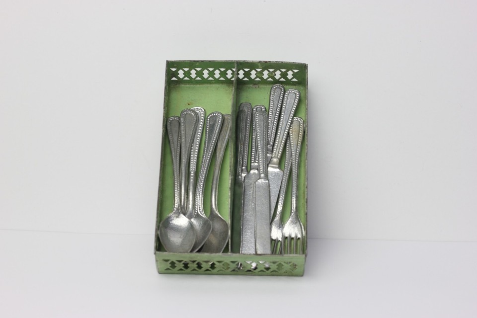 Antique German Dollhouse Large Kitchen Miniature Märklin Tin Cutlery