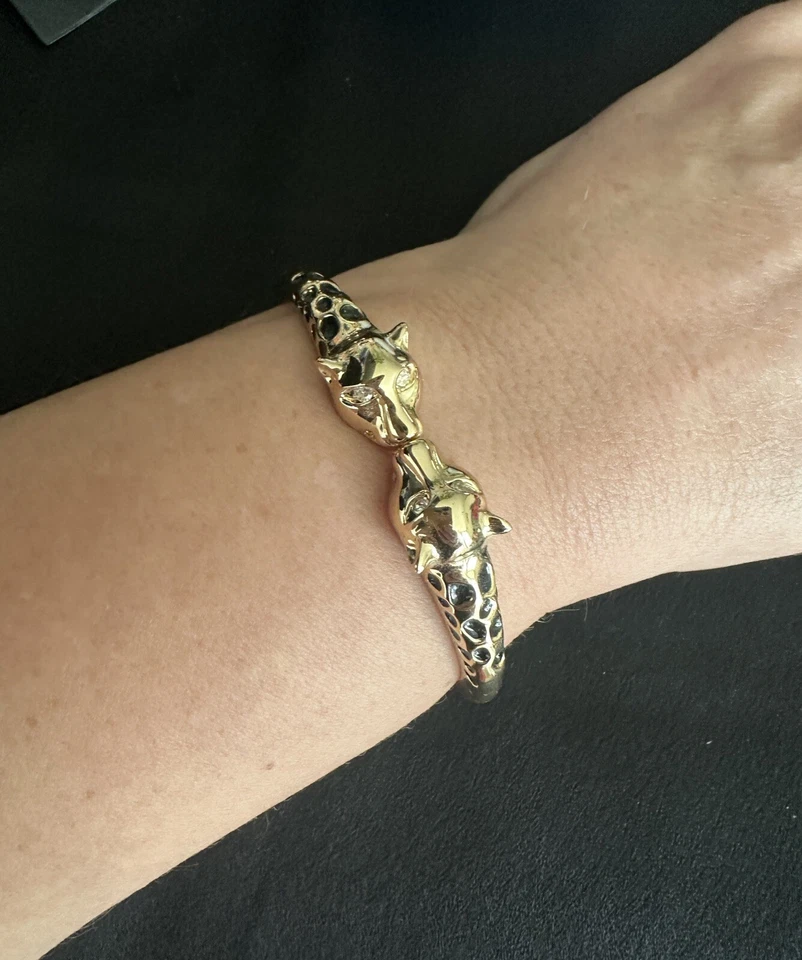 Pulseira Banana Republic chita/ouro esmalte preto  - Imagem 3 de 4