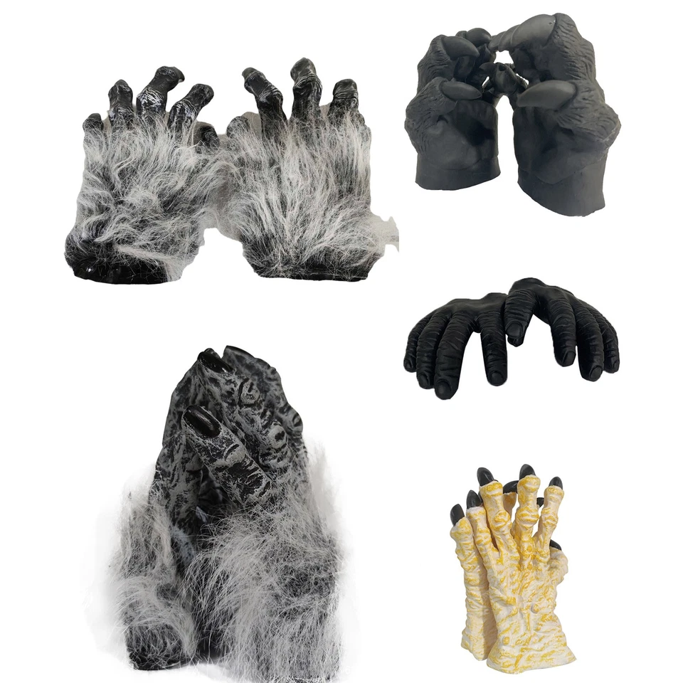 Unisex Horror Animal Wolf Bear Gorilla Eagle Claw Gloves Halloween Cosplay Prop - Image 2 of 3