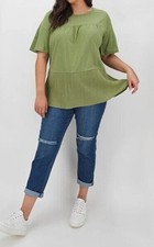 SIMPLY BE LADIES OILVE TIERED SHORT SLEEVE T SHIRT NEW SIZE 16 (REF 237) SALE