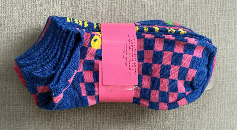 Новый с Ярлыками винтажный Betsey Johnson 6 пара мягкий низкий вырез носки обуви Sz 5-10 розовый узоры - Изображение 3 из 4