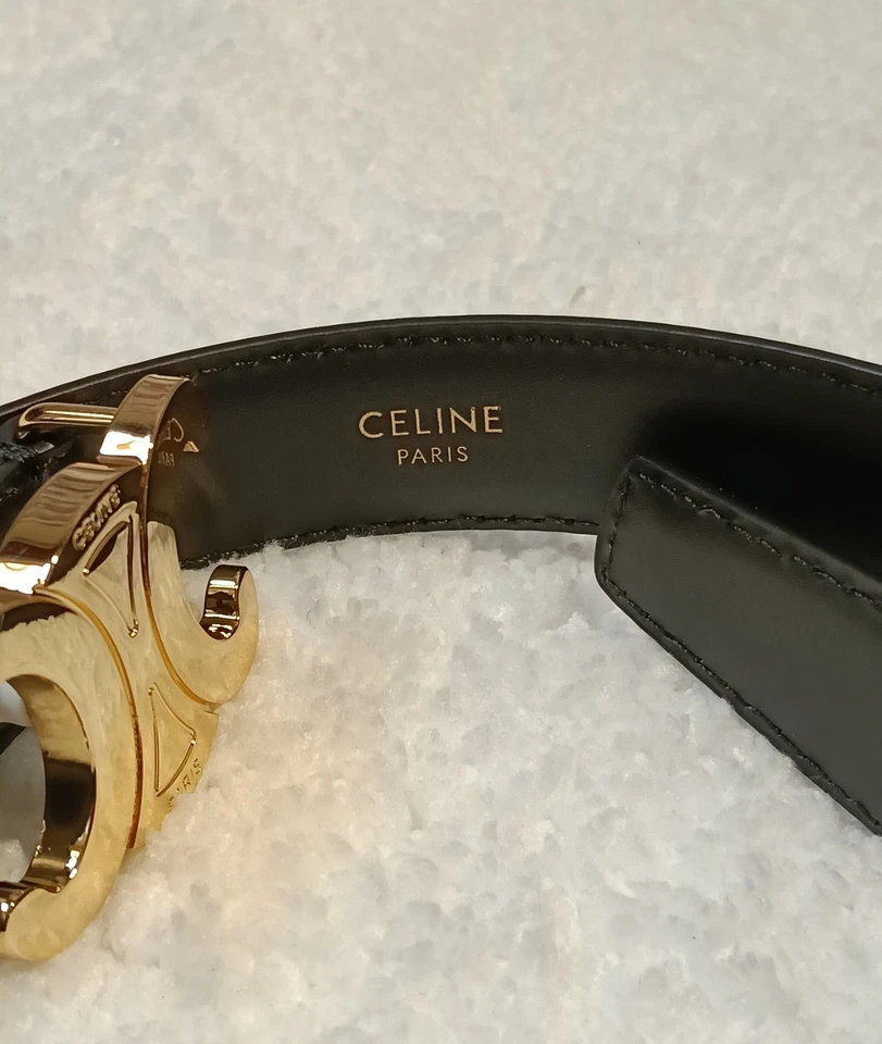 Celine Women's Belt Classic Logo Black Calfskin Leather Belt 2.5cm - Image 3 of 4