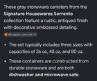 3 Sorrento Debbie Seguro Signature Housewares Grey Gray Canister Storage Jar Set — photo 6
