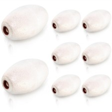 8 Pack Oval Water Float, 5.5" x 3.5" Deep Water Fishing Float, White Rope Flo...