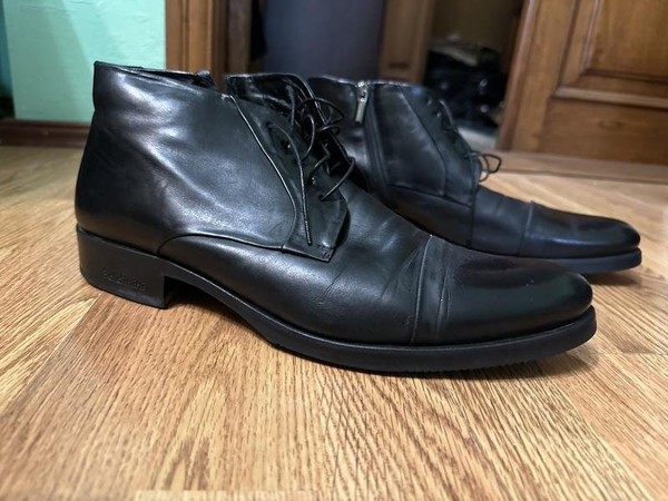 Men Baldinini Boots Black Leather 44