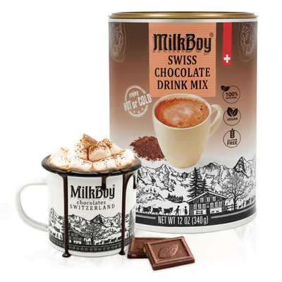 Milkboy Dairy Free Hot Chocolate Mix - Gluten Free Swiss Cocoa Drink Powder, Veg