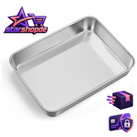 Backblech Edelstahl Rechteckig Auflaufform Kuchenblech 23Cm FüR Ofen KüChe