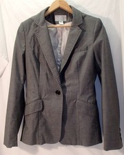 H M Gray Blazer Suit Jacket Single-Button Women's Size 8