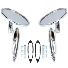 Round Bowtie Outside Rearview Mirrors For Impala Corvair Chevelle El Camino Nova
