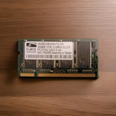 This listing is for a used, fully tested ProMOS 256MB DDR-333MHz SO-DIMM laptop
