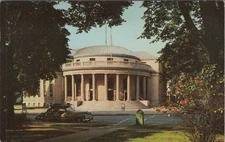 Chrome Postcard Sandusky US Post Office Round Colonnade View