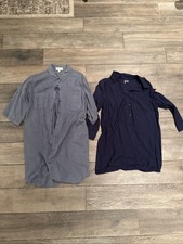 Two Urban Outfitters Shirt Dress Women's Small Gray and Blue