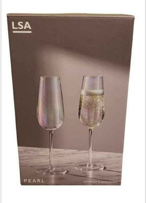 LSA tall-stemmed flutes iridescent Champagne Glass