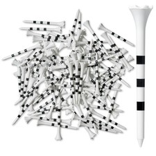 100 PCS 3 Inch Plastic Golf Tees White With Black Stripes Bulk Driving Range