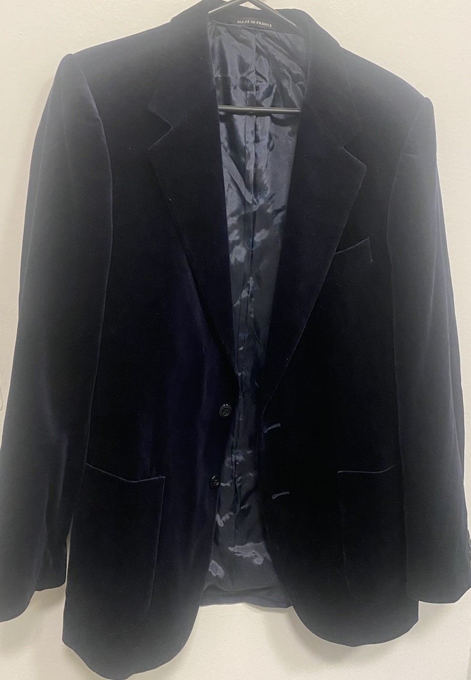 Giacca blazer cappotto sportivo velluto navy YSL Yves Saint Laurent uomo 38 Macy