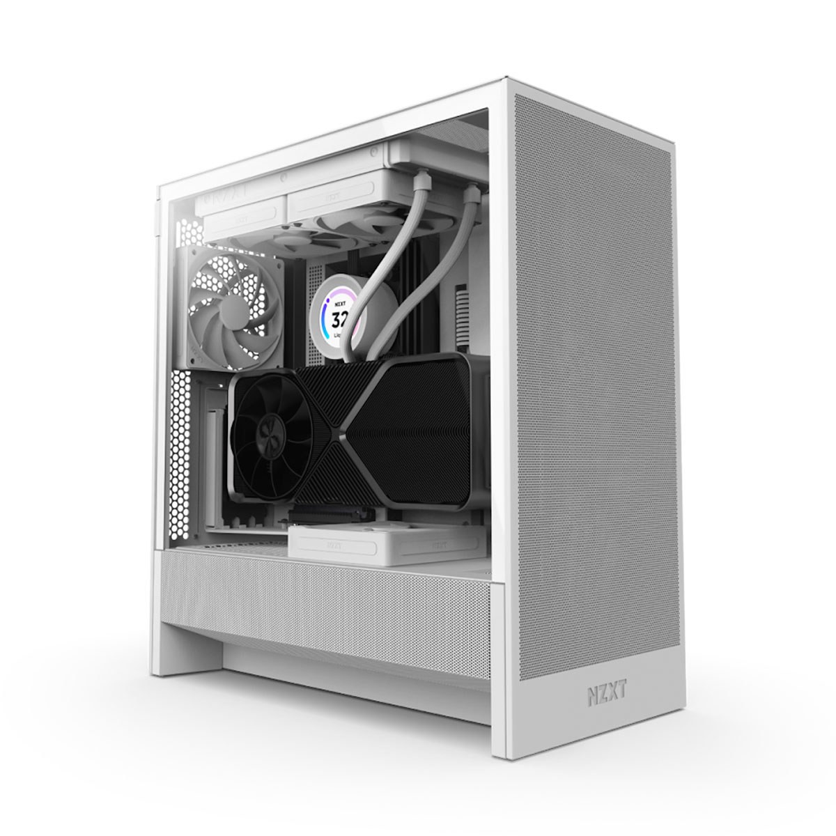 NZXT H5 Flow Compact Tempered Glass ATX Mid-Tower Airflow Computer Case White 20790₽
