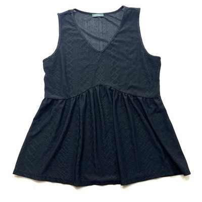 Wms XL Babydoll Sleeveless Top Jersey Knit Eyelet Y2K Whimsigoth Dark Romantic