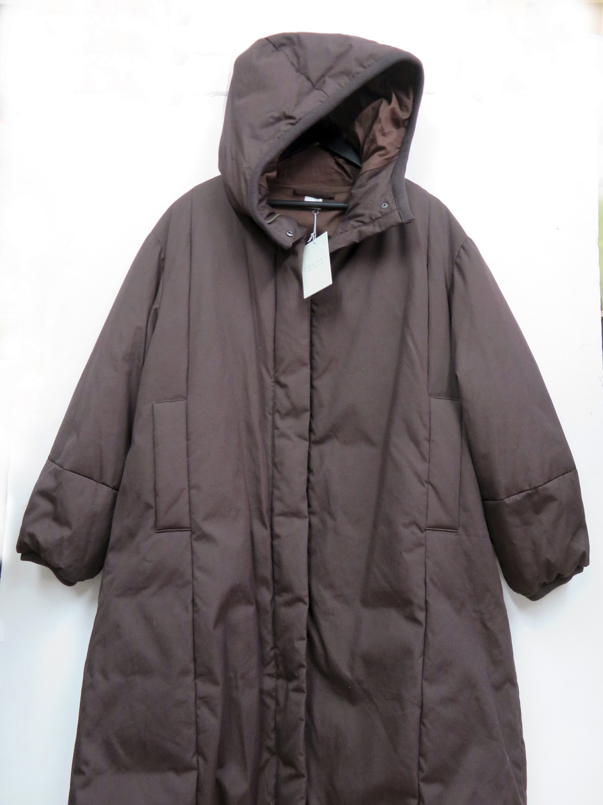 RRP £399 POETRY 14-16 UK (Chest 62 cm) Fig Brown 100percent Cotton PADDED DOWN COAT image 7