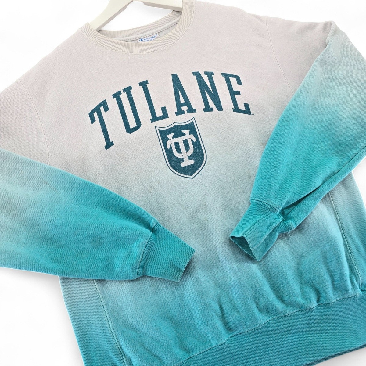 Champion Reverse Weave Tulane University Crewneck Sweatshirt Teal