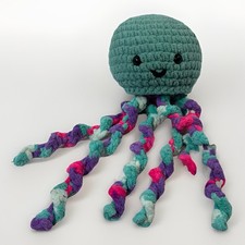Handmade Crochet Jellyfish Plush Amigurumi 15  Soft Chenille Stuffed Toy